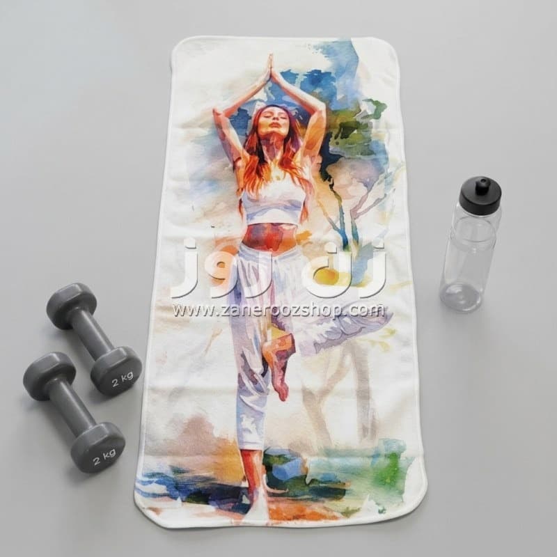 حوله دستی30*60 طرح دختر یوگا کار