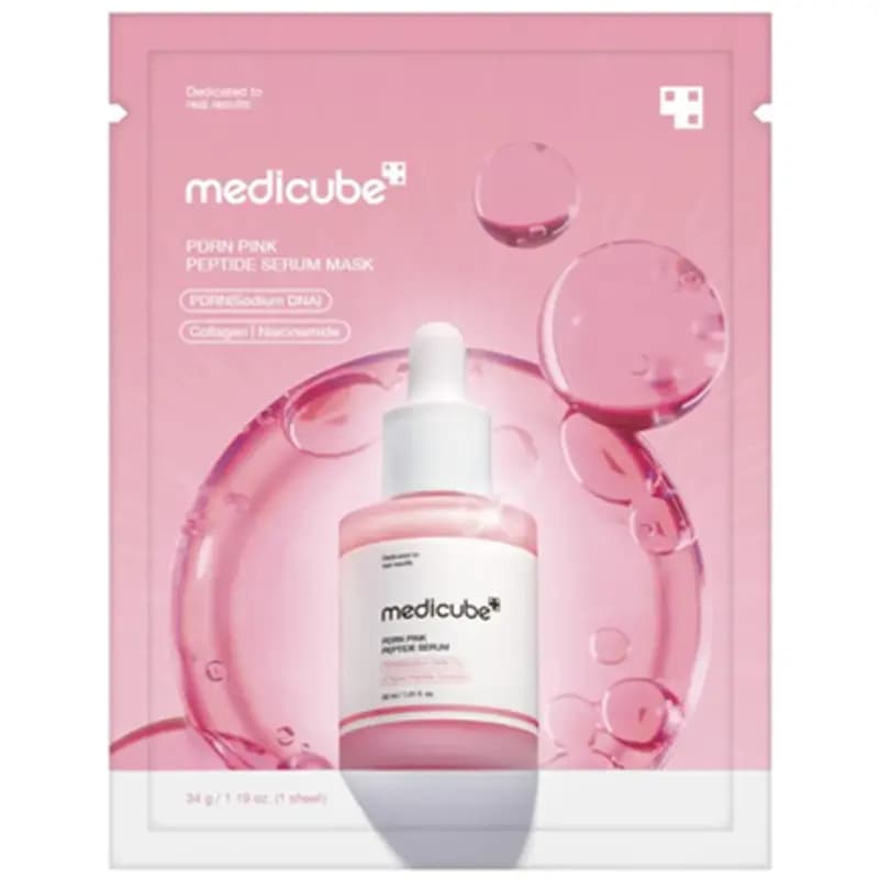 ماسک ورقه‌ای سرم پپتاید صورتی Medicube مدل PDRN Pink Peptide Serum Mask