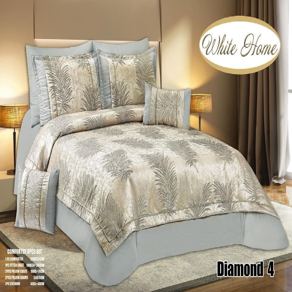 سرویس روتختی مخمل ویت هوم white home مدل دیاموند Diamond دونفره 8 تکه