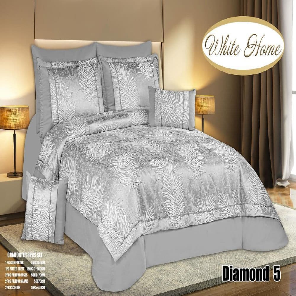 سرویس روتختی مخمل ویت هوم white home مدل دیاموند Diamond دونفره 8 تکه — تصویر ۷