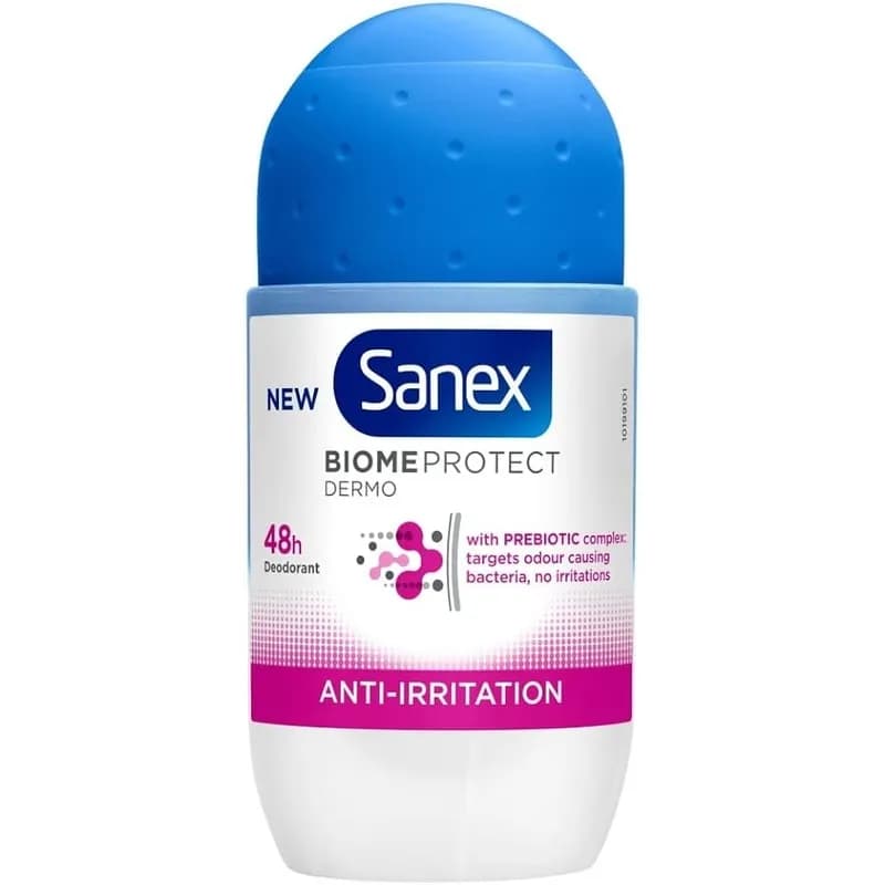 مام رول ضدتعریق سنکس مدل Anti Irritation (ضد تحریک) حجم 50 میلیلیتر Sanex Anti-Irritation Antiperspirant Roll-On Deodorant 50ml