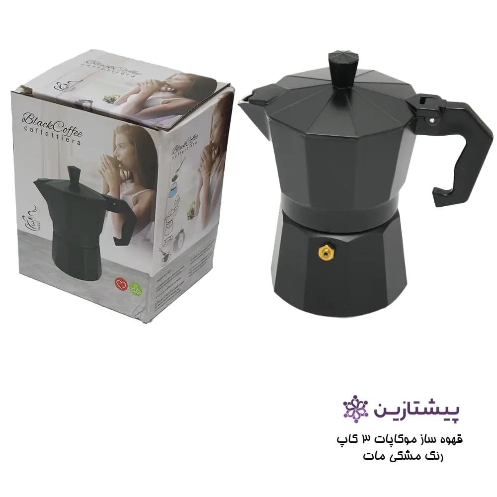 موکاپات 3 کاپ مشکی مات اسپروساز black coffee — تصویر ۲