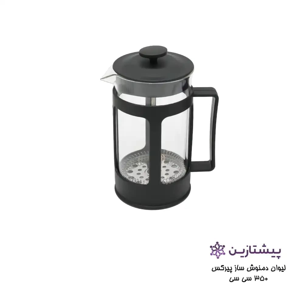لیوان فرنچ پرس پیرکس مشکی 350 میلی لیتر COFFI MAKER