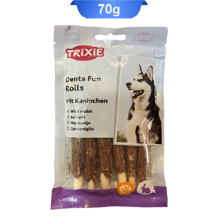 تشویقی دندانی سگ تریکسی دورپیچ خرگوش وزن 70 گرم Trixie Denta Fun Rolls