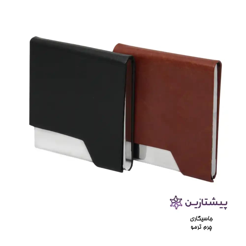 کیف جا سیگاری چرم ترمو عسلی تیره مدل C3 — تصویر ۳