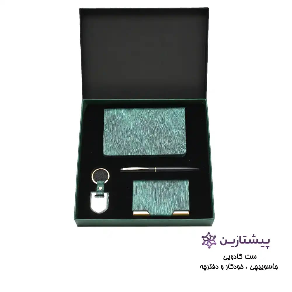 ست هدیه نفیس طرح کتان چرم مصنوعی مدل S23 — تصویر ۲
