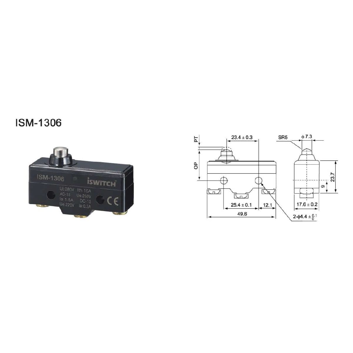 میکروسوئیچ فشاری ISM1306 آی سوئیچ الکتریک (بسته ی 20 عددی)