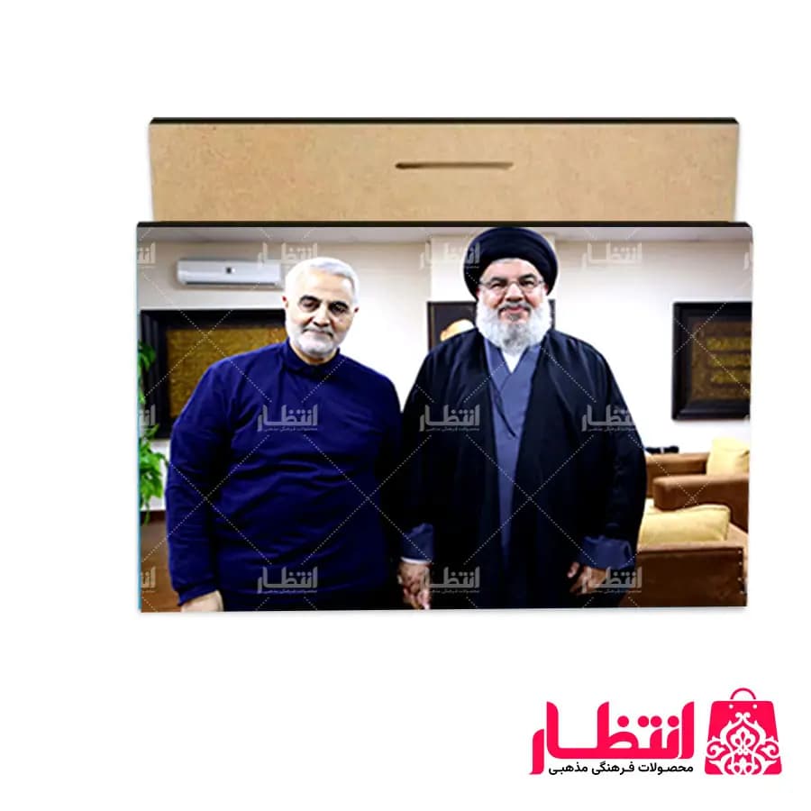 شاسی عکس شهید سیدحسن نصرالله و شهید حاج قاسم سلیمانی