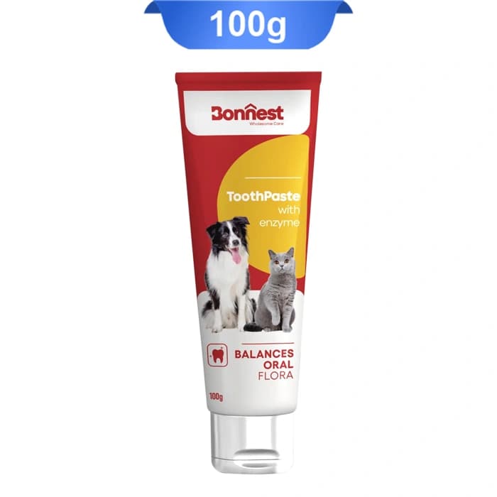 خمیر دندان سگ و گربه بونست حاوی آنزیم وزن 100 گرم Bonnest ToothPaste With Enzyme