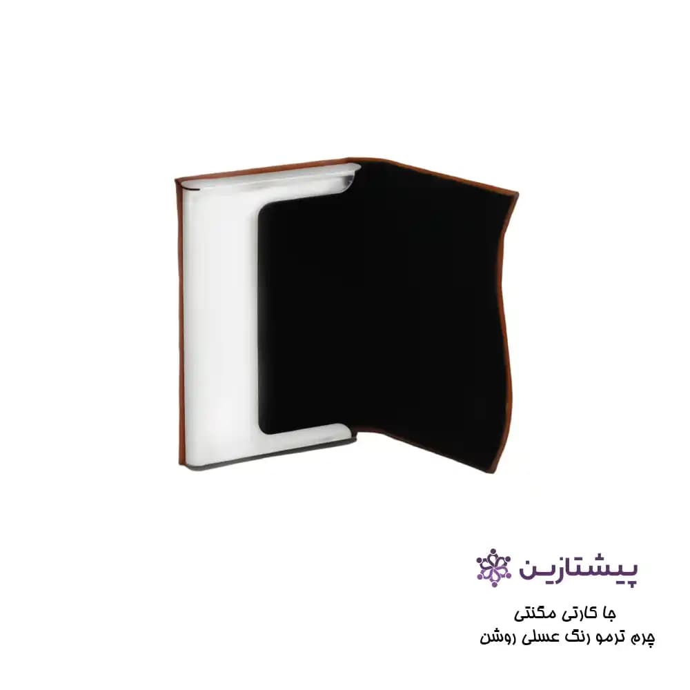 جا کارتی مگنتی چرم ترمو رنگ عسلی روشن — تصویر ۲