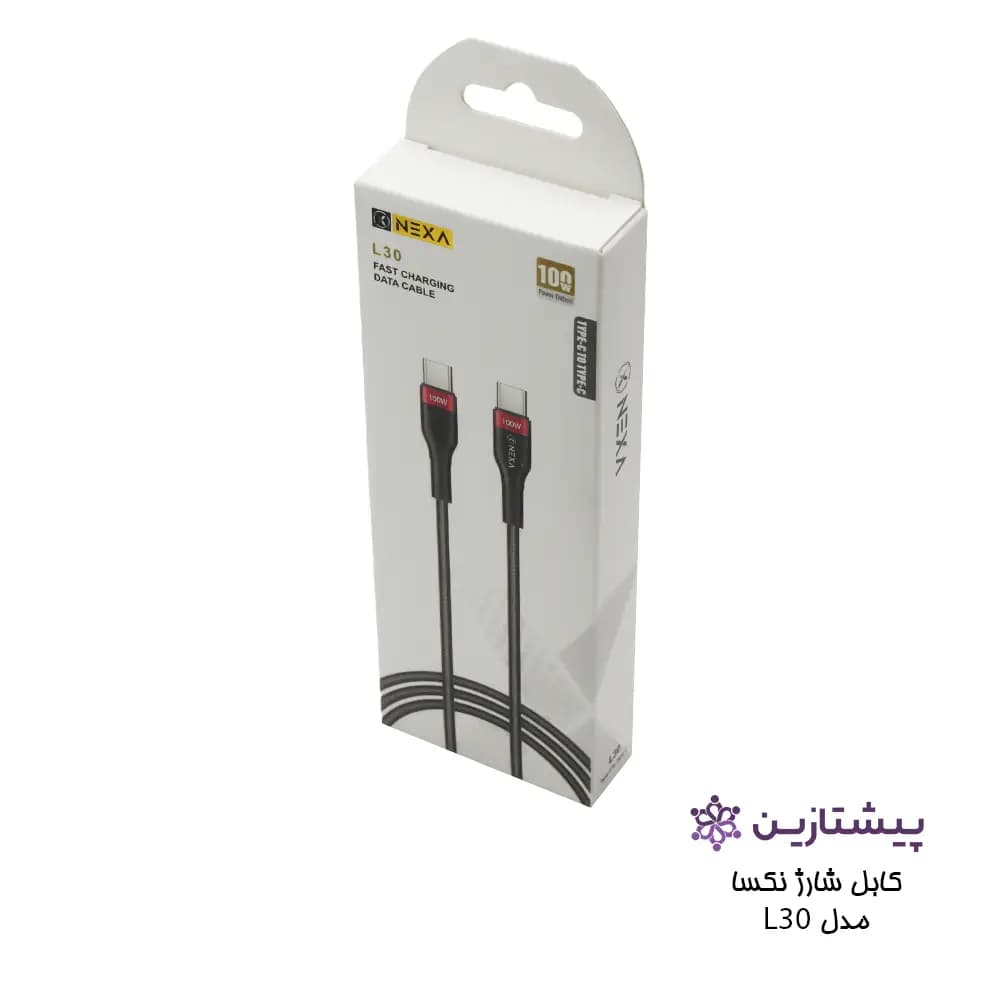کابل شارژ 100 وات نکسا مدل L30 تایپ سی به تایپ سی