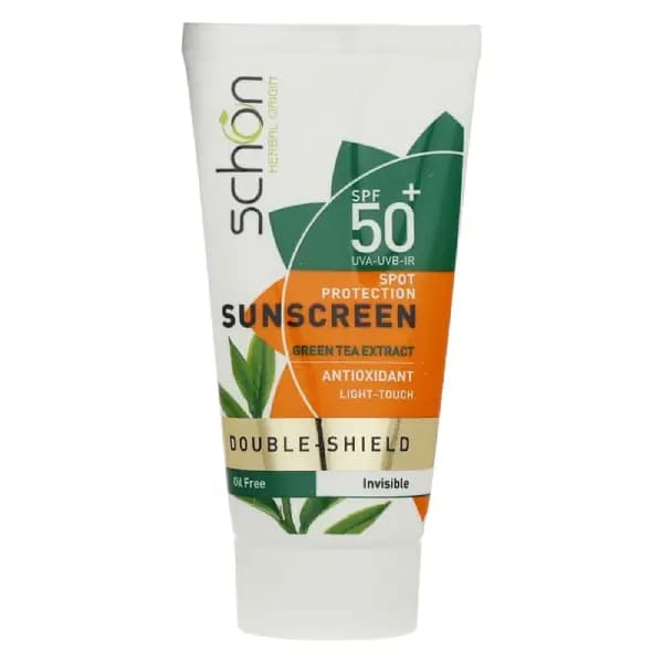 ضد آفتاب دابل شیلد فاقد چربی رنگ طبیعی +SPF50چای سبز شون