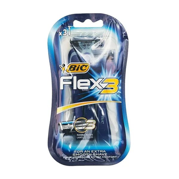 تیغ اصلاح بدن بیک bic مدل فلکس flex صابوندار سه تیغه بسته ۳ عددی — تصویر ۲