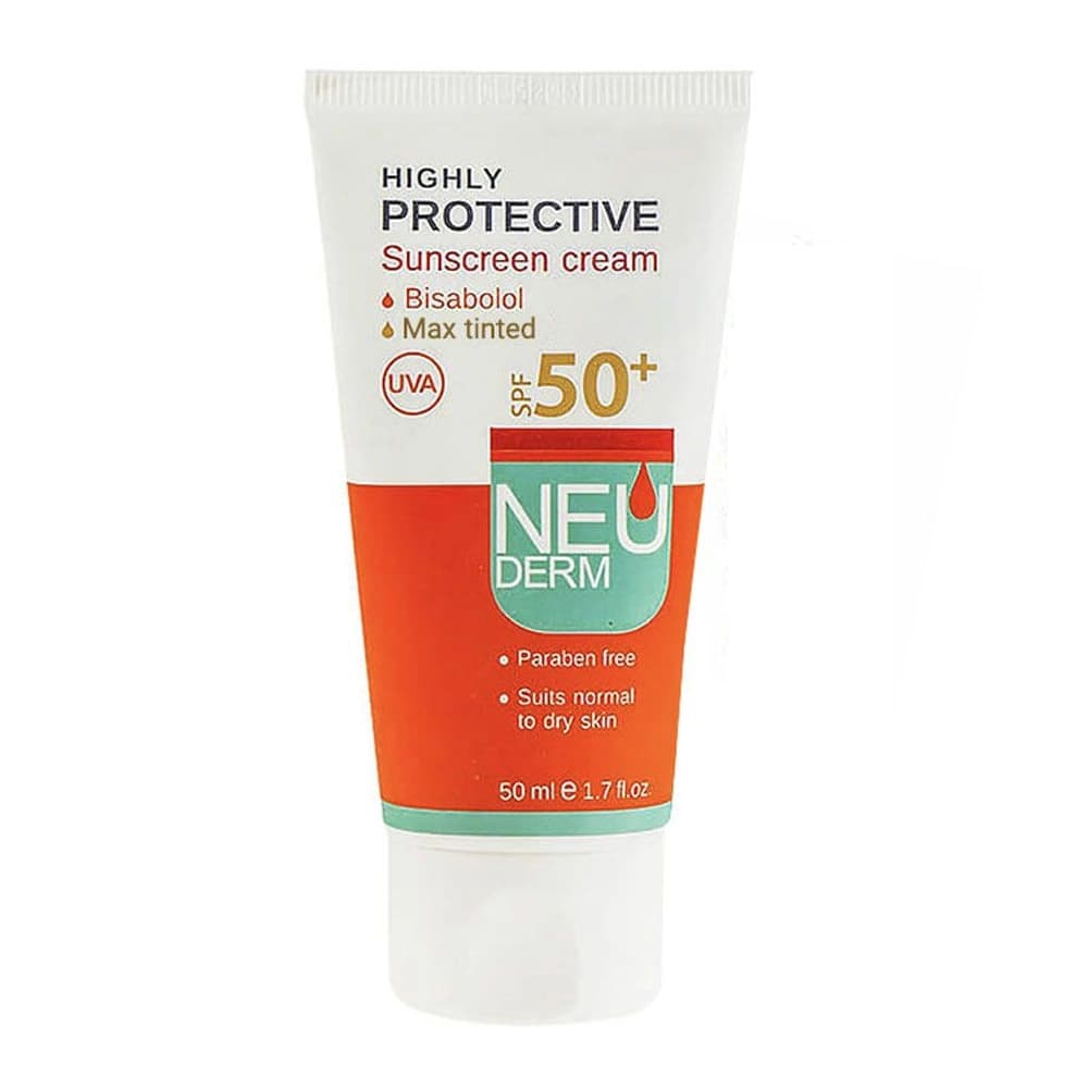 ضدافتاب رنگ تیره نئودرم spf 50 مناسب پوست خشک حجم 50 میل Highly Protective