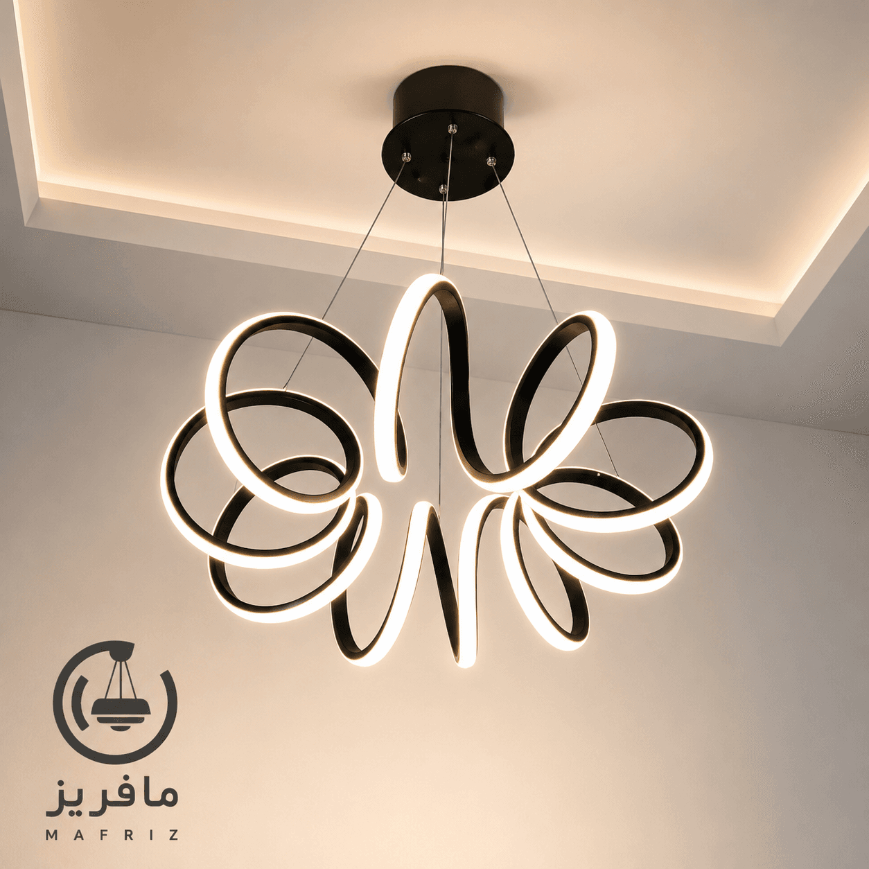 لوستر مافریز مدل مدرن طرح گل کد F160 — تصویر ۲