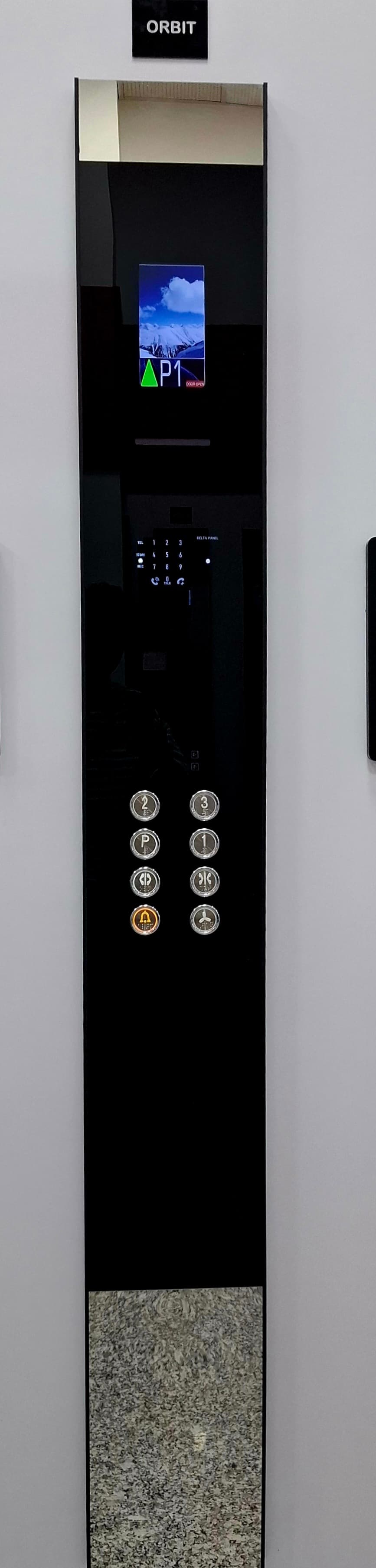 عنوان محصول: پنل شستی داخل کابین آسانسور دلتا پنل مدل Orbit | طراحی مدرن و متفاوت — تصویر ۲
