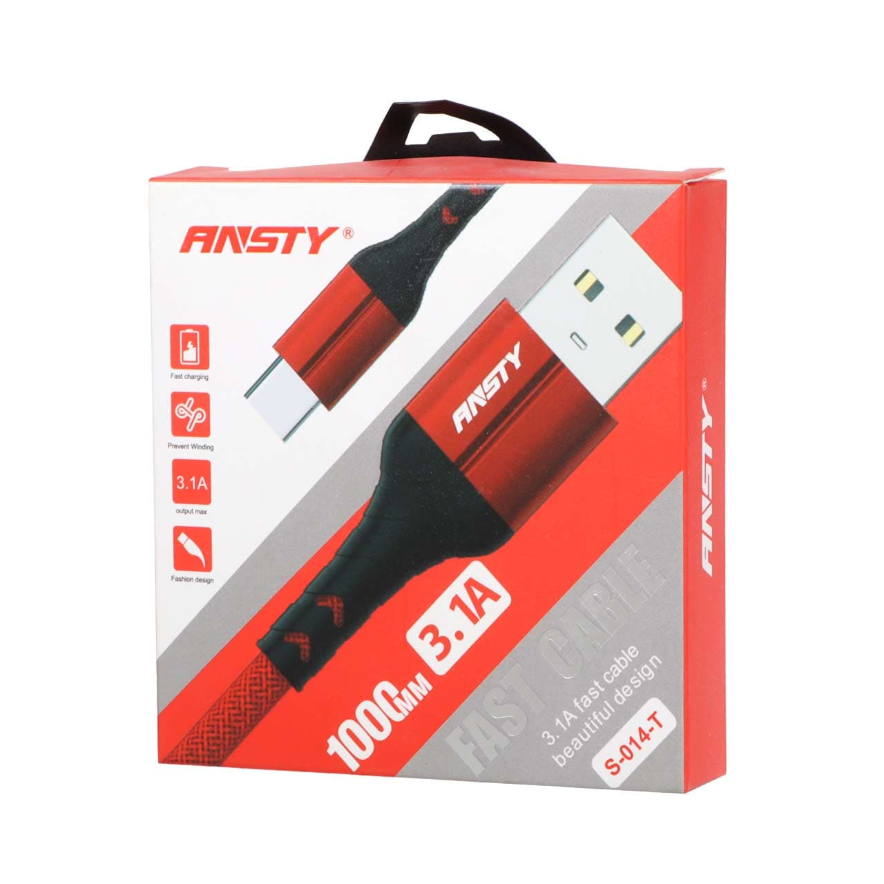 کابل شارژ فست ANSTY Type-C مدل S-014-T – (گارانتی 6 ماهه) — تصویر ۳