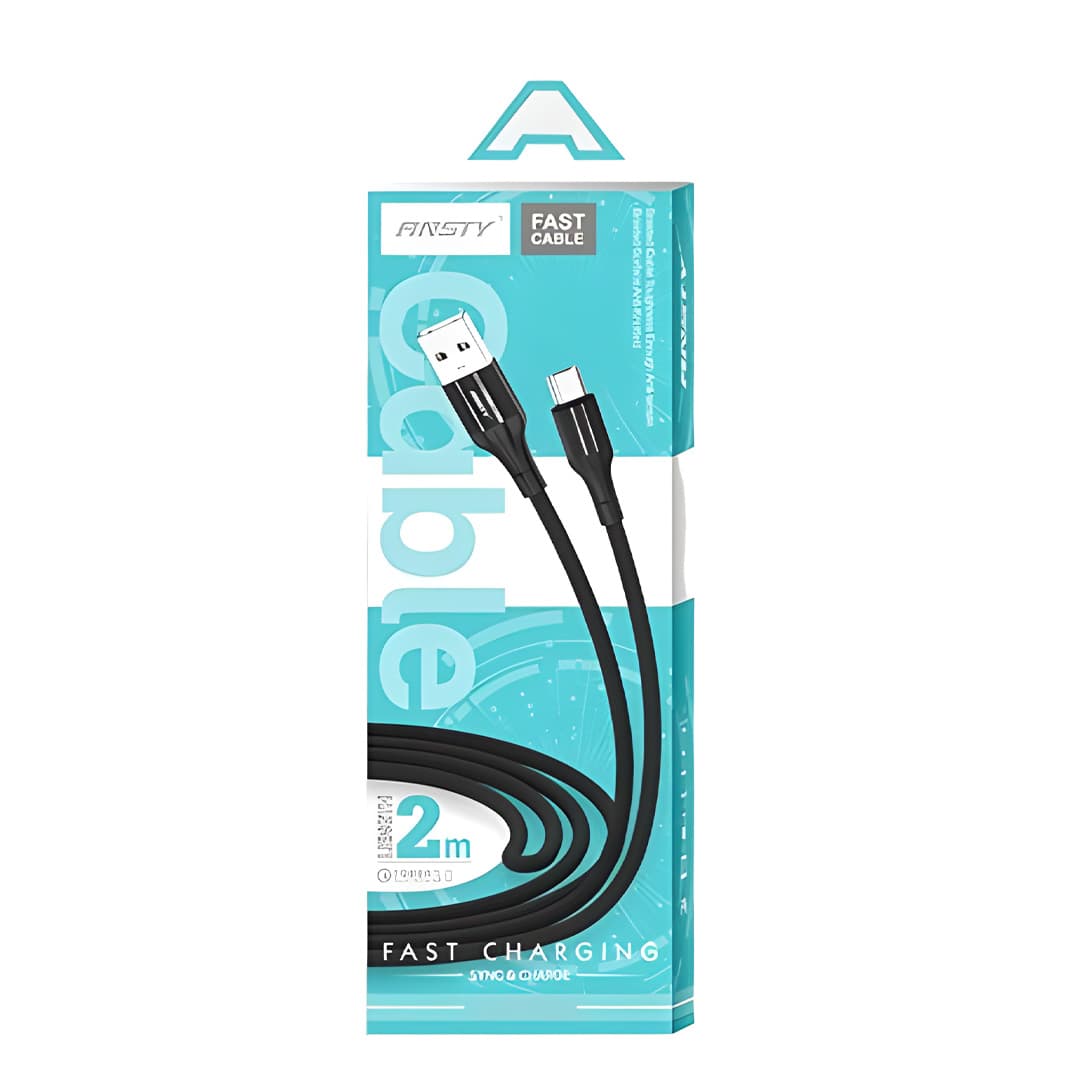کابل شارژ USB به میکرو( دومتری) ANSTY مدل S-019-A – (گارانتی 6 ماهه) — تصویر ۳