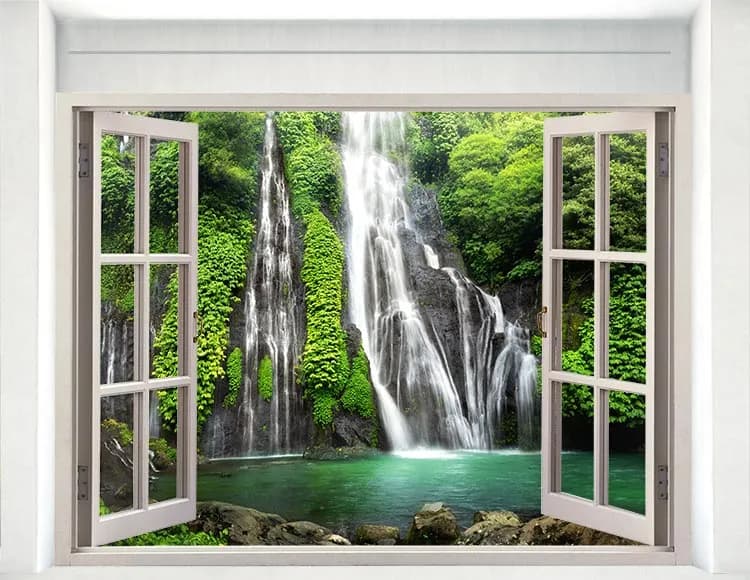 پوستر دیواری سه بعدی پنجره