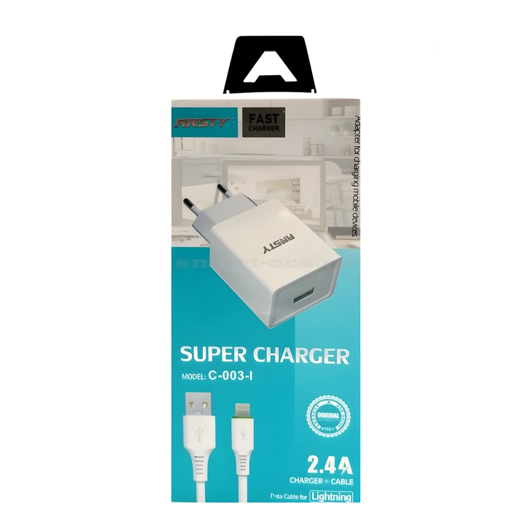 شارژر همراه باکابل شارژ ایفون برند ANSTY مدلC-003-I (گارانتی 6 ماهه ) — تصویر ۲
