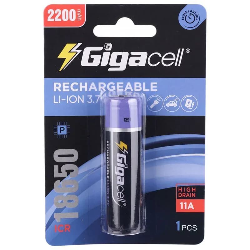 باتری لیتیوم یون شارژی Gigacell 18650 2200mAh — تصویر ۲