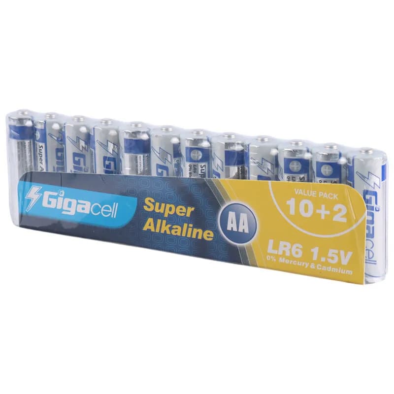 پک 2+10 باتری قلمی Gigacell Super Alkaline LR6 1.5V AA شیرینک