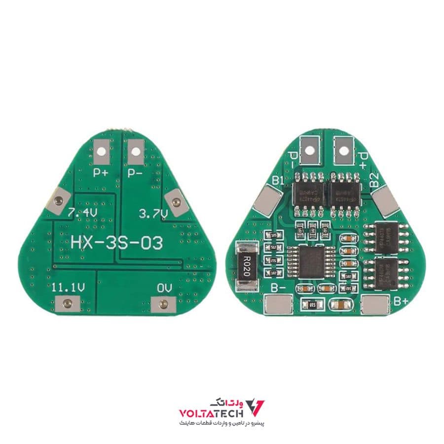 ماژول شارژ و دشارژ BMS باتری لیتیومی 3 سل 8 آمپر مدل HX-3S-03 — تصویر ۹