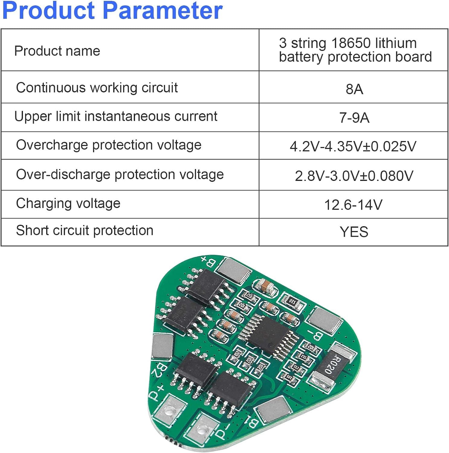 ماژول شارژ و دشارژ BMS باتری لیتیومی 3 سل 8 آمپر مدل HX-3S-03 — تصویر ۷