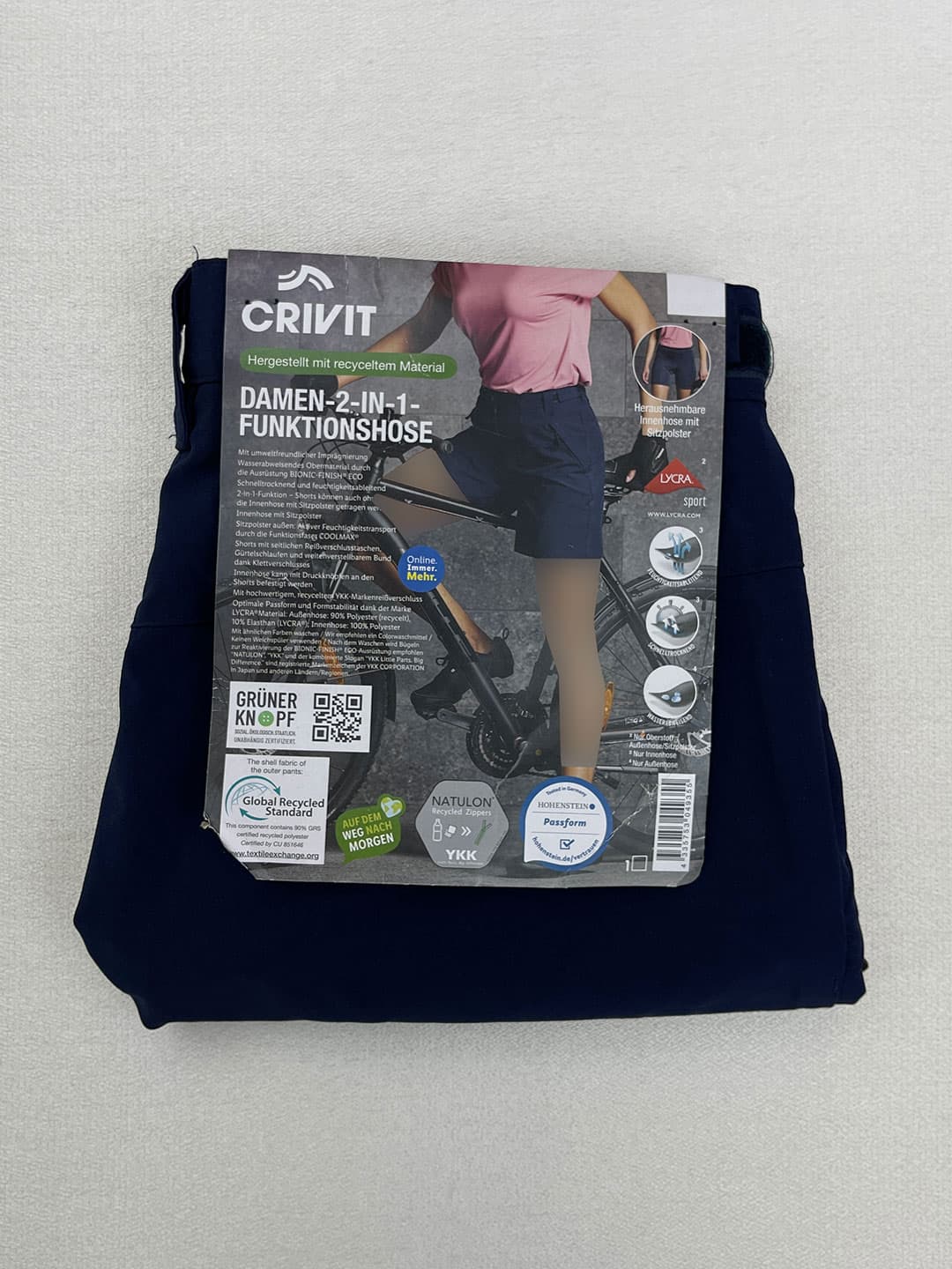 شلوارک دوچرخه سواری ضد آب زنانه Crivit کد A3620 — تصویر ۷