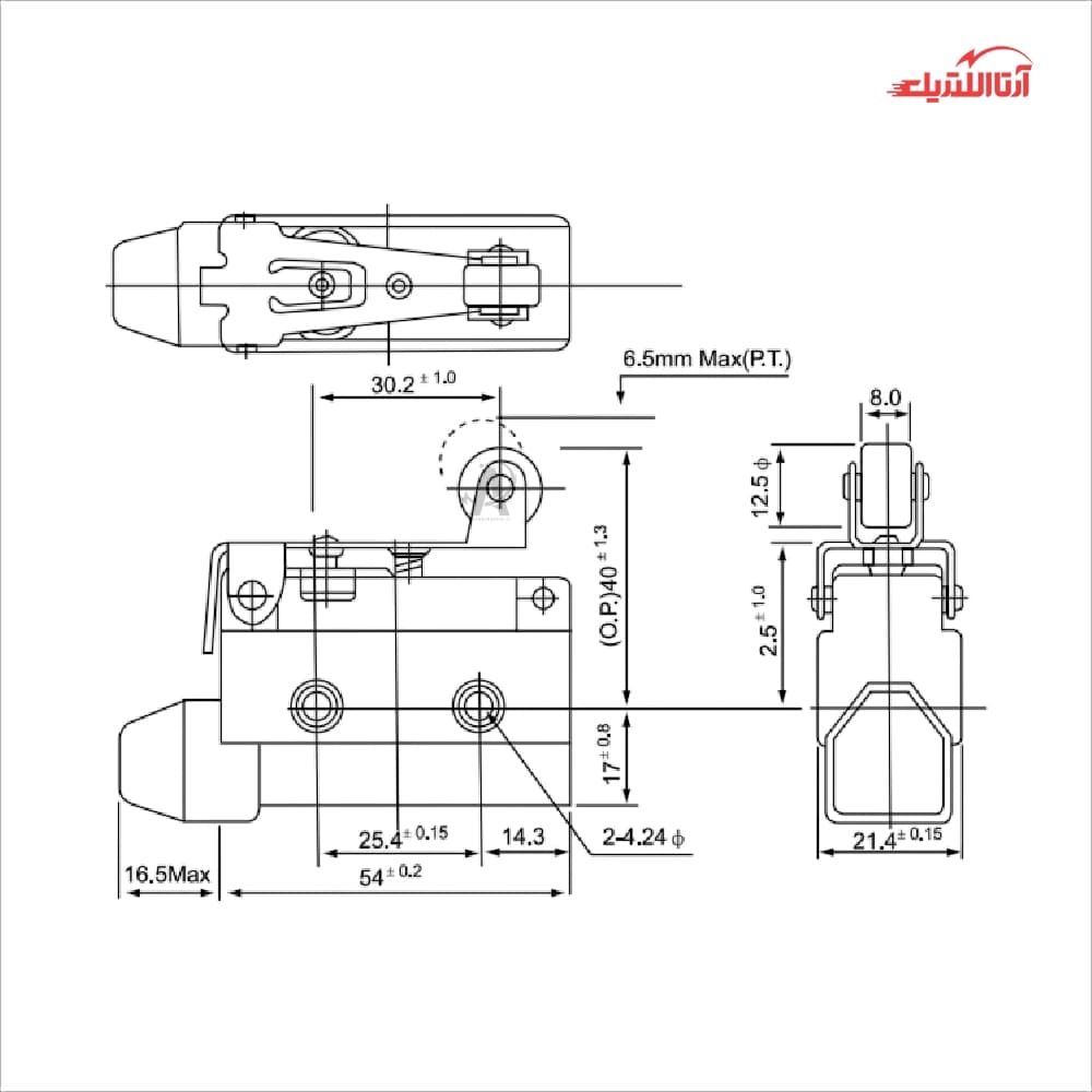 لیمیت سوئیچ قاب دار اهرمی قرقره دار CNTD مدل CZ-7141 — تصویر ۳