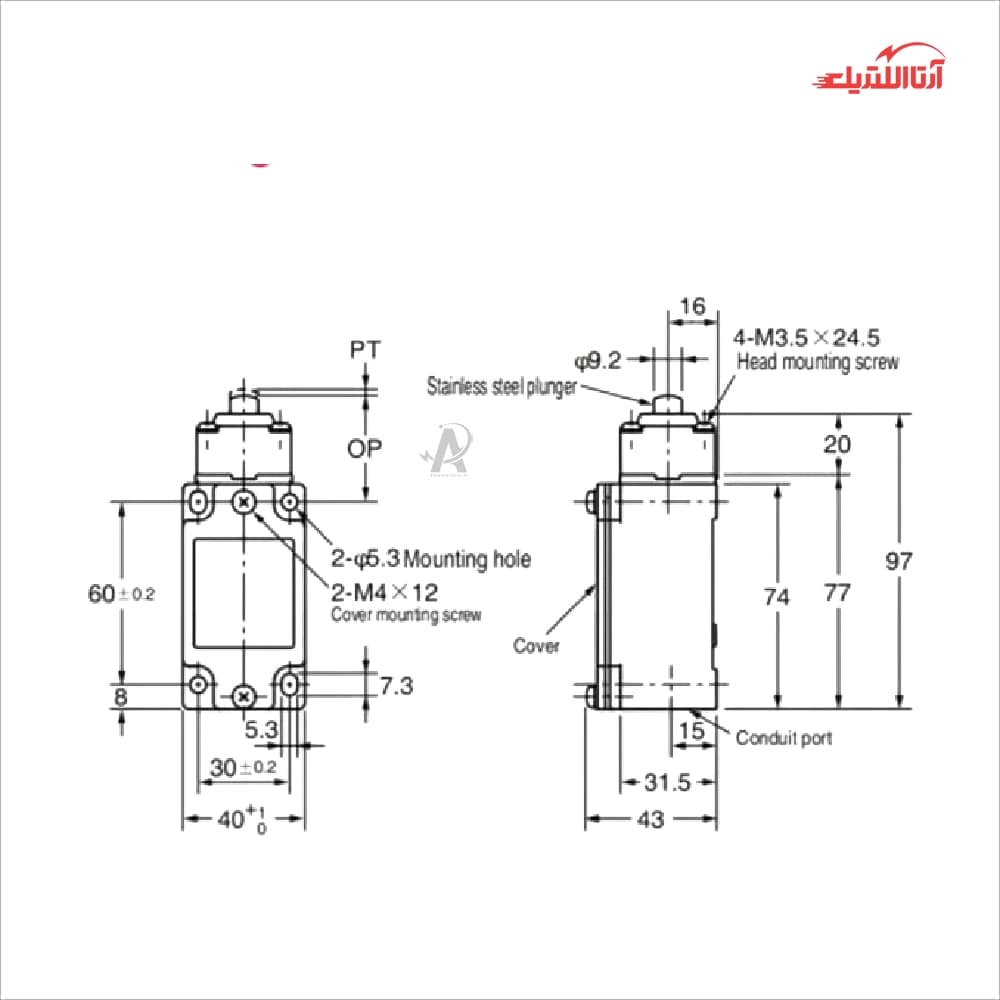 لیمیت سوئیچ تیپ سنگین طرح تله CNTD مدل C4B-4170N — تصویر ۳