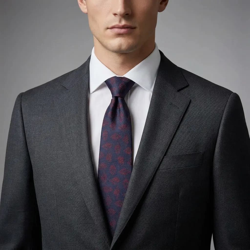 کراوات و پوشت دستدوز طرح لوزی برند Massimo Dutti — تصویر ۴