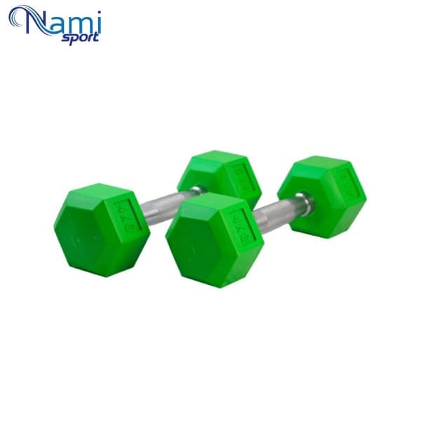 دمبل شش ضلعی رنگی 4 کیلویی dumbbell