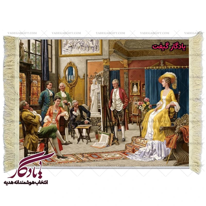 تابلو فرش ماشینی طرح فرانسوی دیدار ملکه کد f60