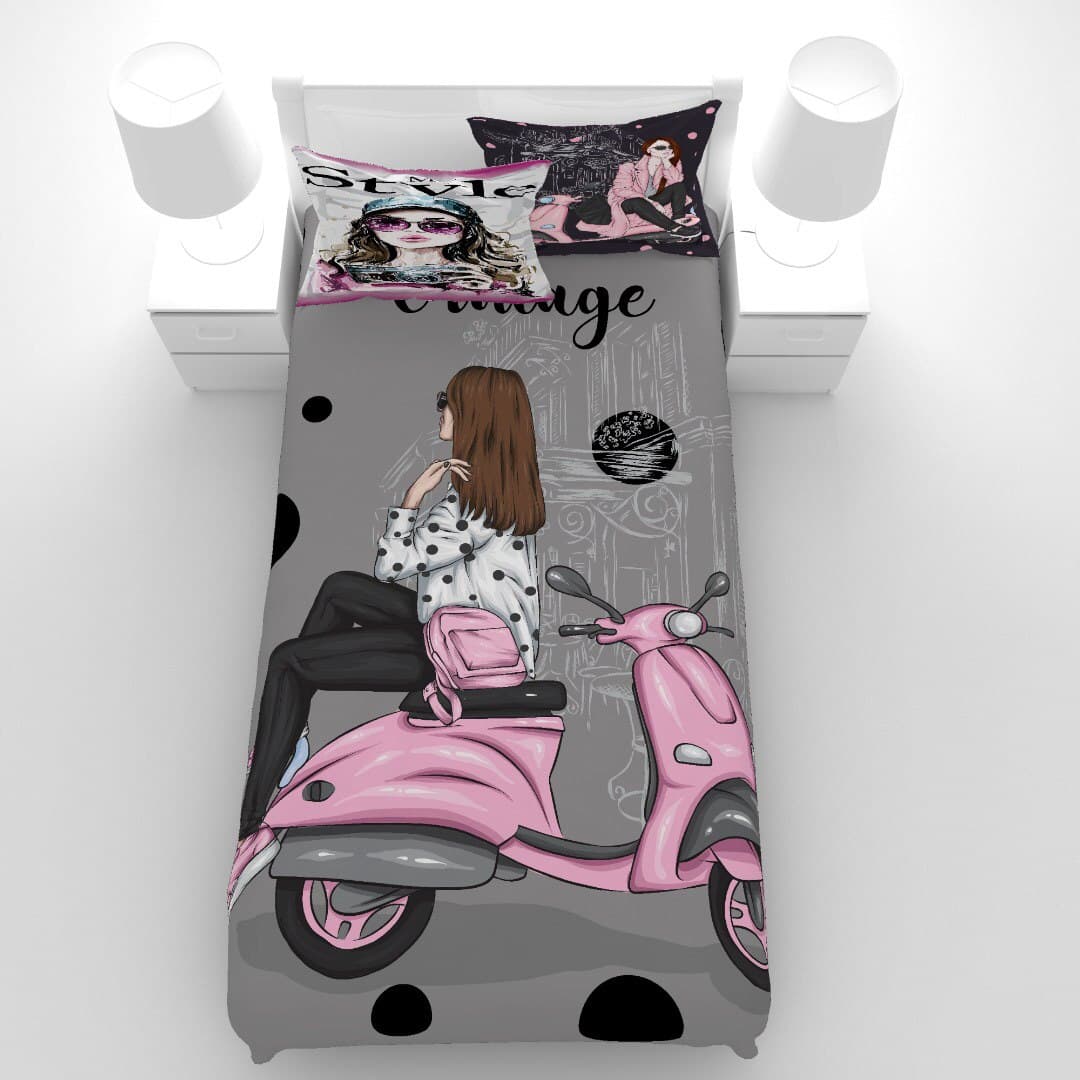 روتختی طرح دختر موتورسوار 3 Vespa Girl — تصویر ۲