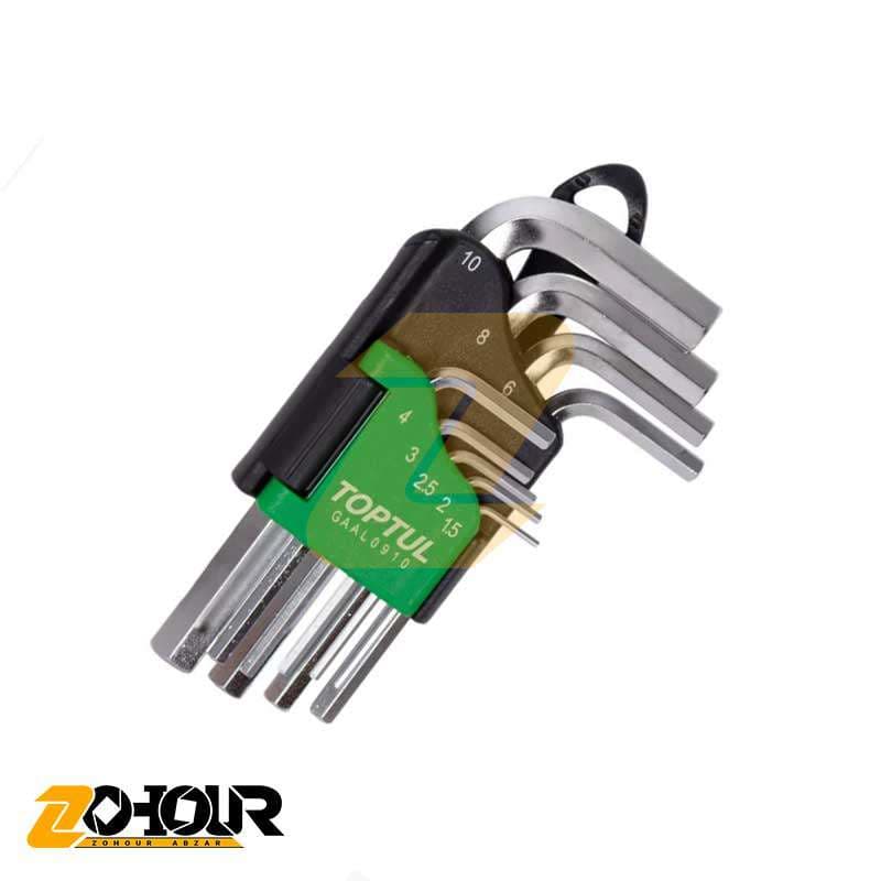 مجموعه 9 عددی آچار آلن تاپ تول مدل TOPTUL GAAL0910