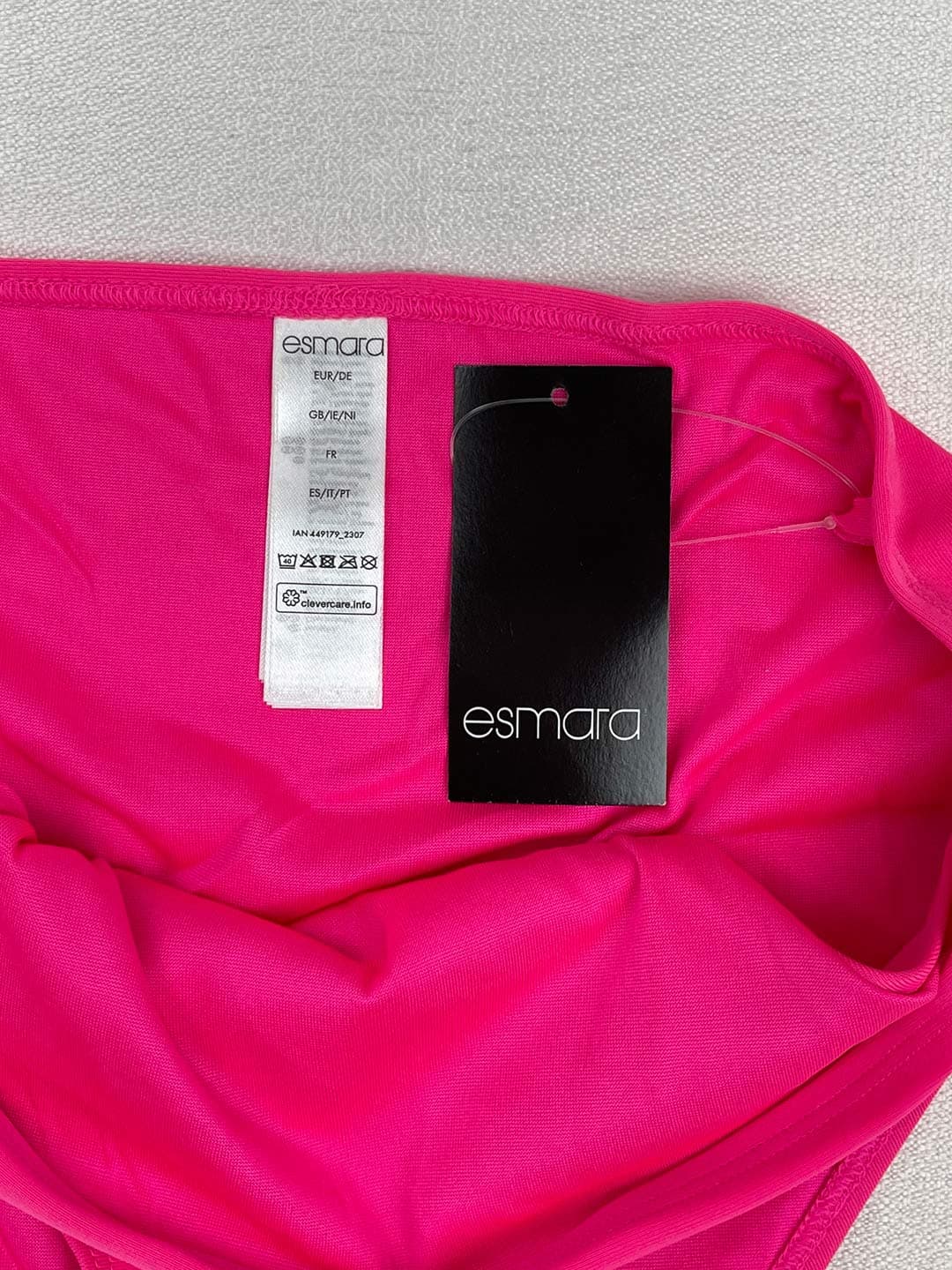 شورت مایو زنانه صورتی فسفری برند اسمارا Esmara کد A3405 — تصویر ۷