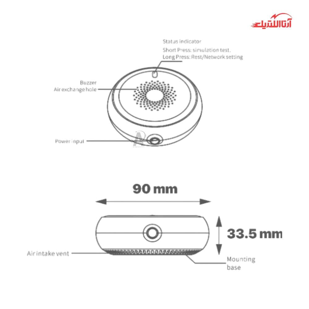 سنسور تشخیص گاز Zigbee Tuya نستک سری Environ — تصویر ۴