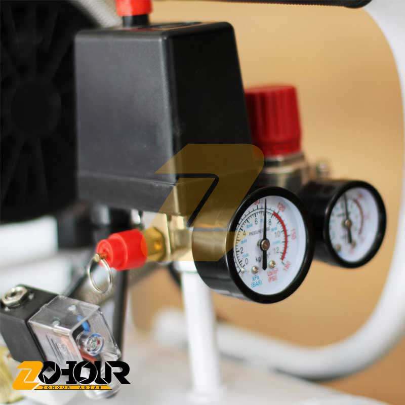 کمپرسور باد محک 25 لیتری بیصدا بدون روغن مدل Mahak HSU550-25L — تصویر ۴