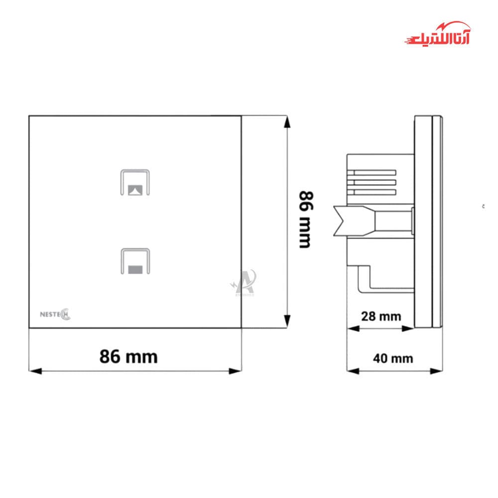 کلید لمسی هوشمند پرده Zigbee نستک سری INNOVA کد NE5CS01XG1 — تصویر ۵