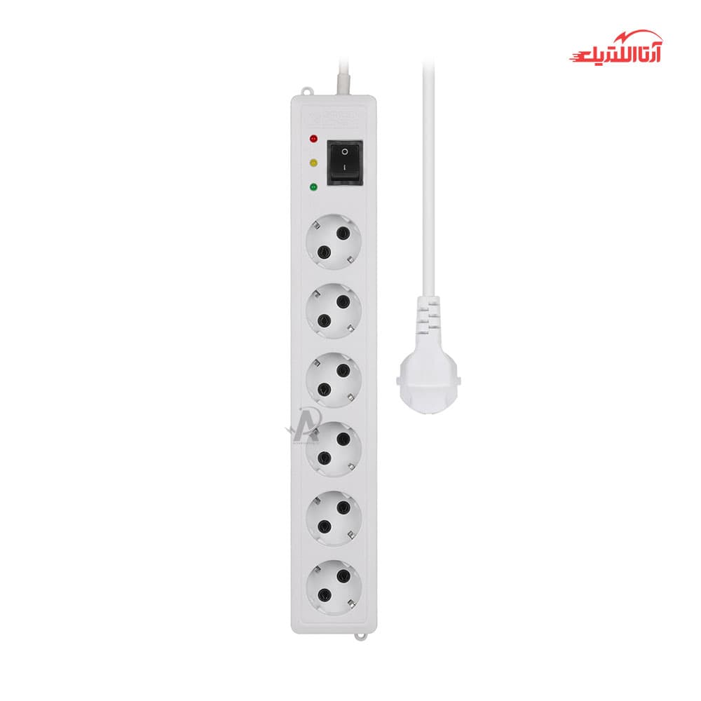 محافظ برق 6 خانه صوتی تصویری و کامپیوتر گرین مدل GLP106 — تصویر ۳