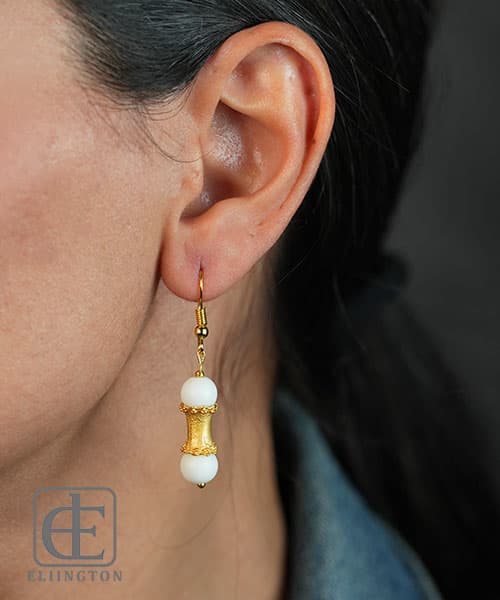 گوشواره استیل سنگ عقیق کد G03