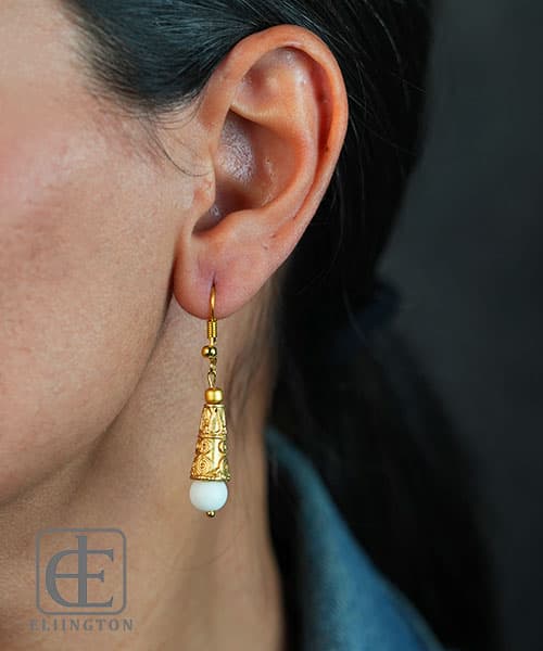 گوشواره استیل سنگ عقیق کد G02