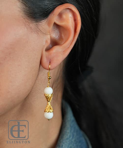 گوشواره استیل سنگ عقیق کد G01