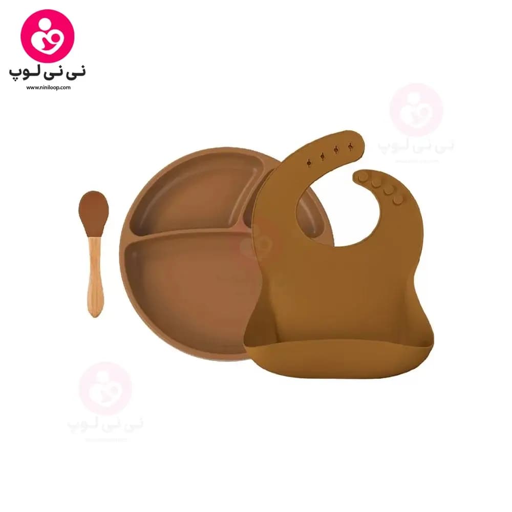 ست غذاخوری سیلیکونی 3 تکه مینیک ای ای Minikoioi دارای رنگ‌بندی — تصویر ۶