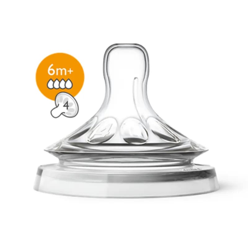 سرشیشه اونت avent مدل طبیعی (نچرال) شماره 4 تکی جعبه باز +6m ماه