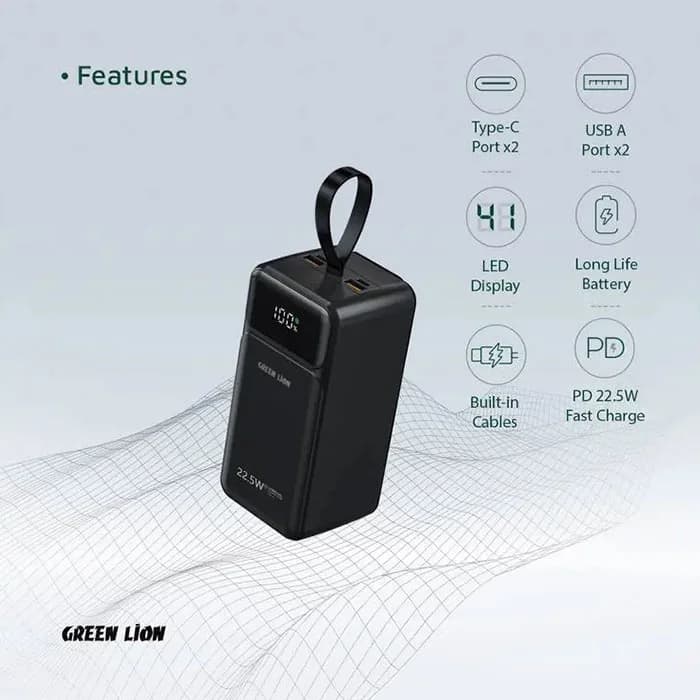پاوربانک گرین لاین مدل GREEN LION POWER TANK با ظرفیت 50000 میلی آمپر — تصویر ۴