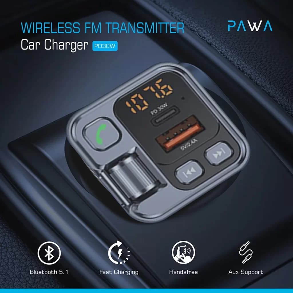 شارژر فندکی چندکاره 30 وات پاوا PAWA PD30W با گارانتی — تصویر ۳