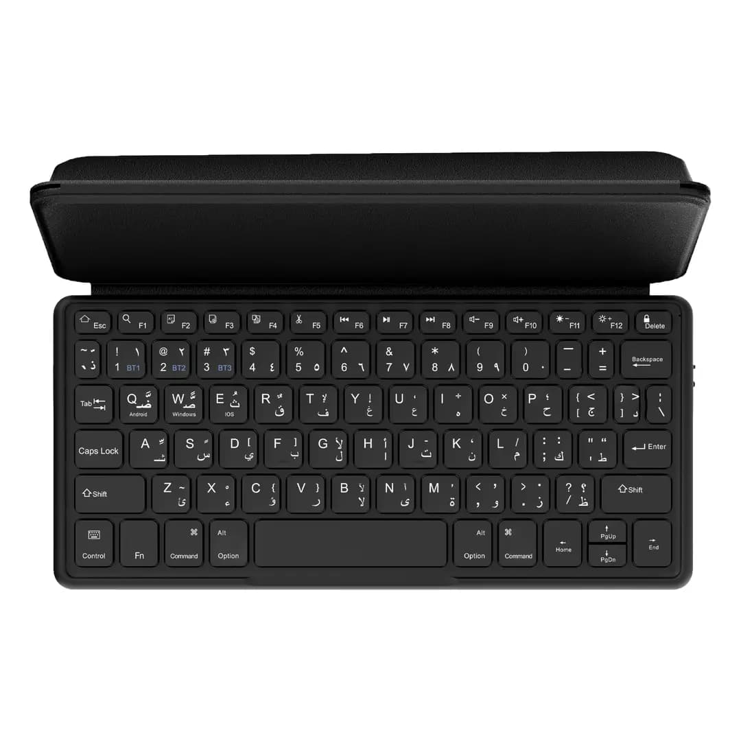 کیبورد بلوتوثی تاشو گرین لاین مدل GKB-72 با استند موبایل و تبلت — تصویر ۵