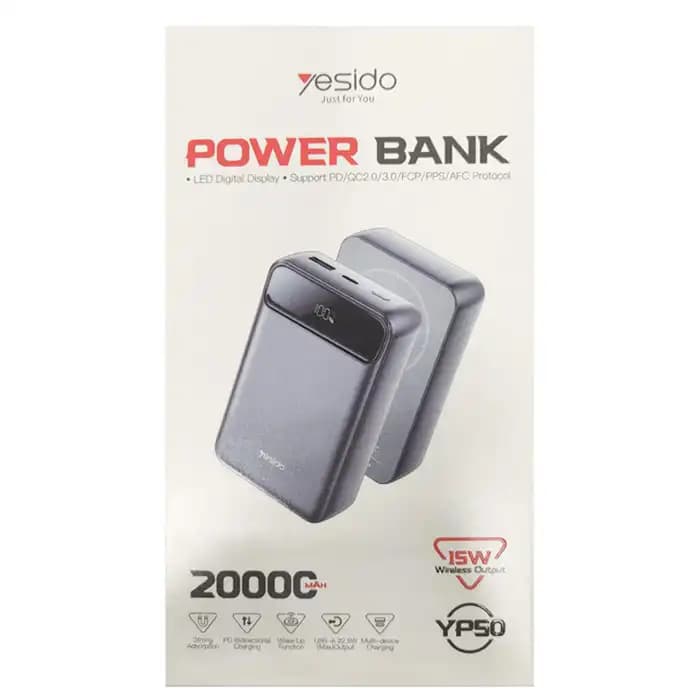 پاوربانک مگسیف 20000 یسیدو YESIDO POWER BANK YP50 — تصویر ۴